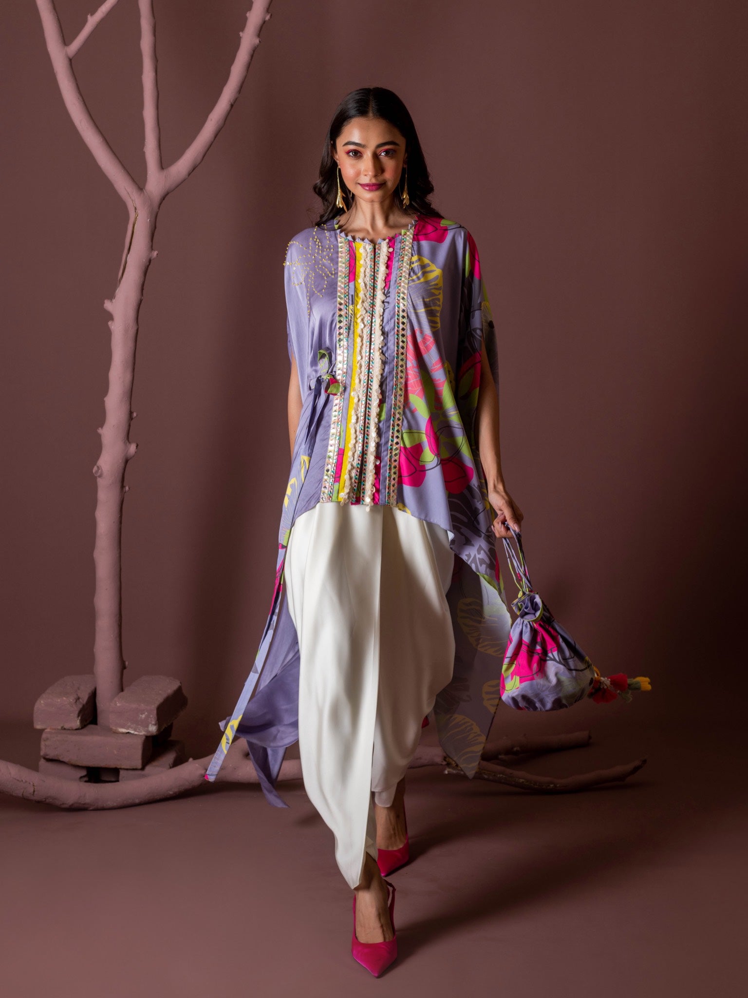 Wisteria Lilac Kaftaan & Dhoti Set