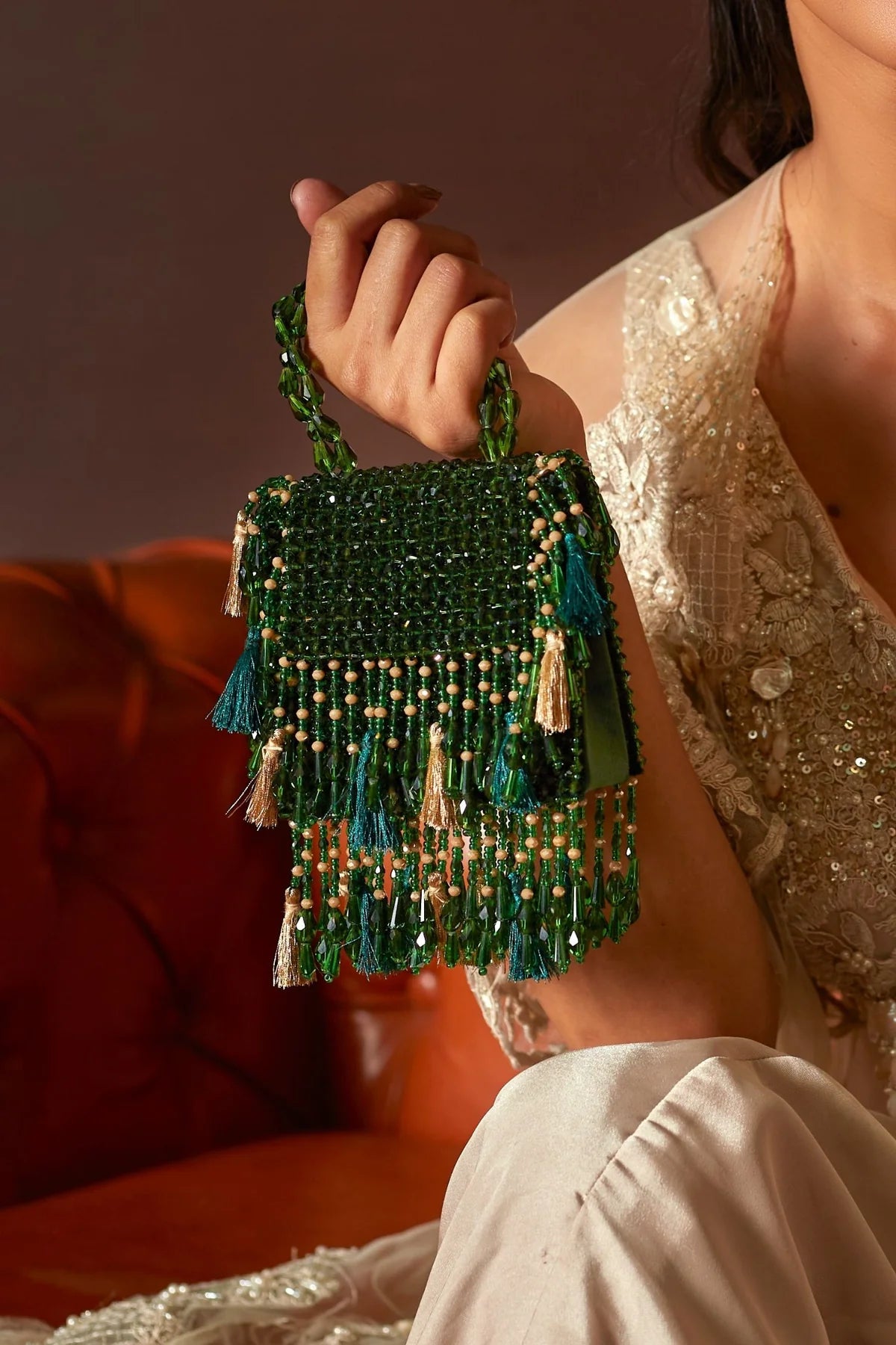 Daphne Crystal Bag-Green