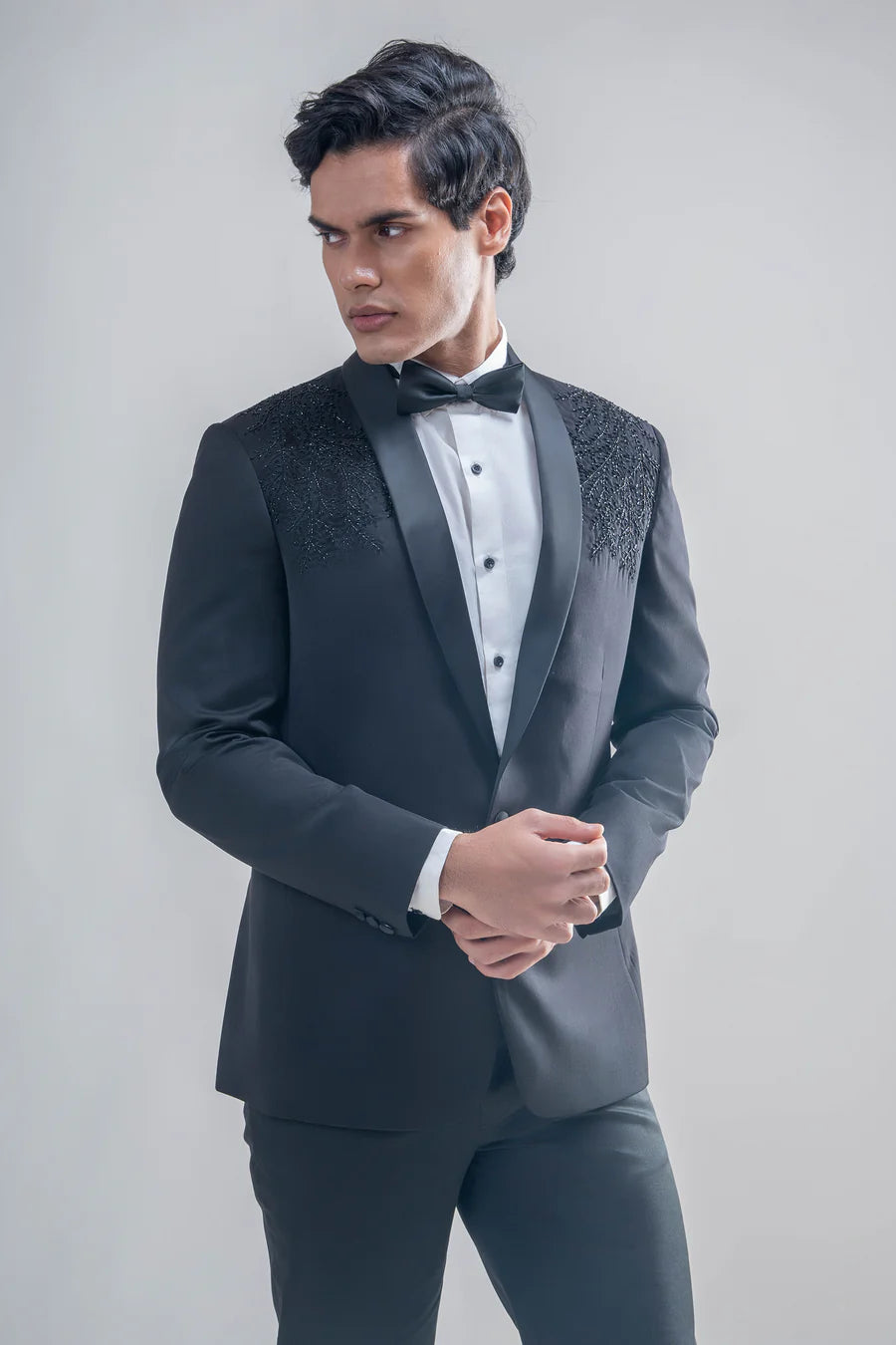 Black Embroidered Tuxedo