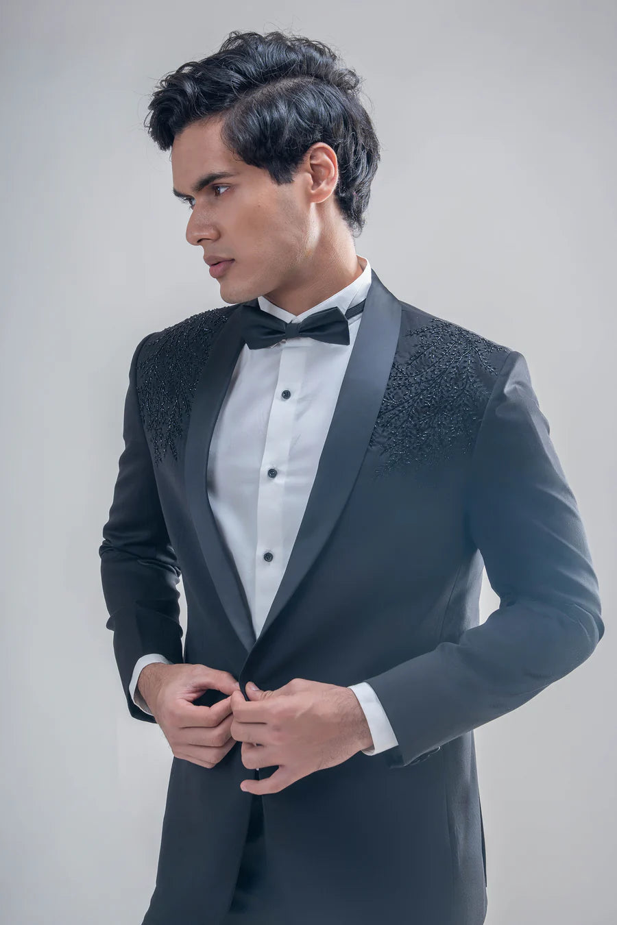 Black Embroidered Tuxedo