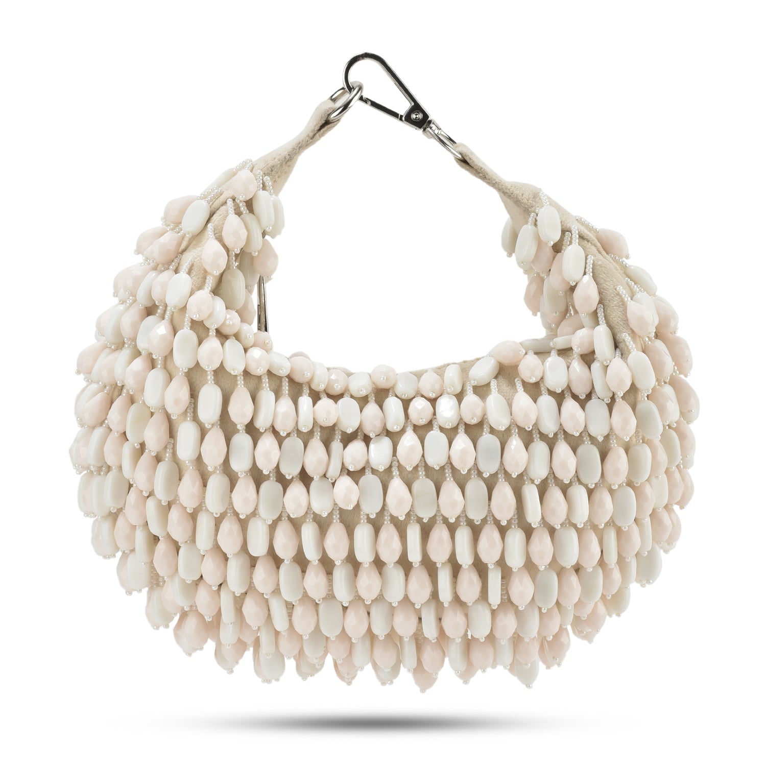 Nano Stone Crystal Boat Bag - Ivory