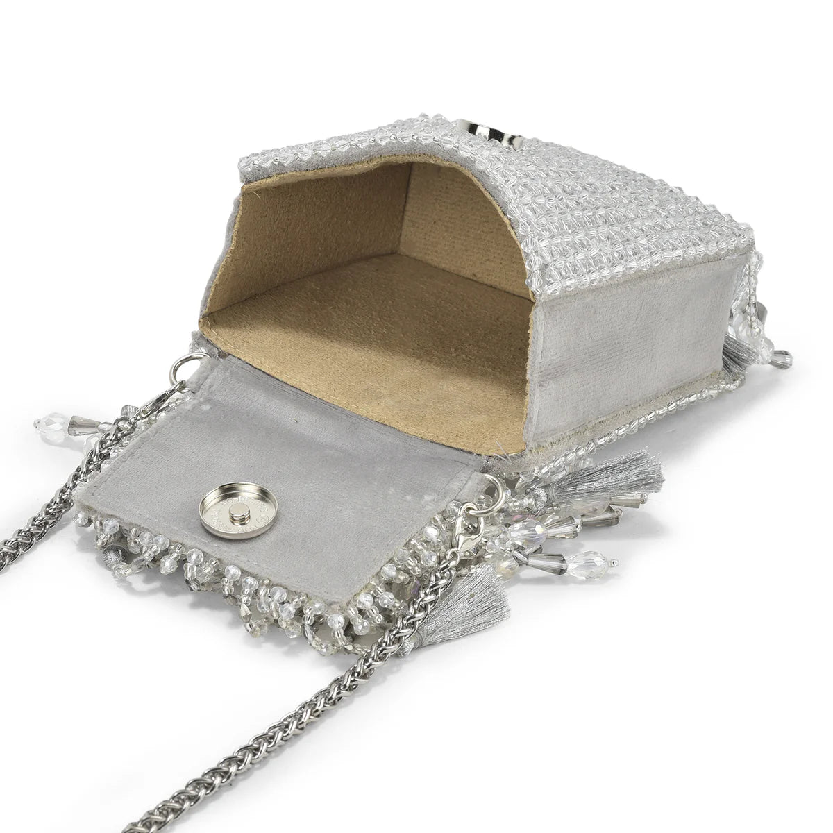 Daphne Crystal Bag-Silver