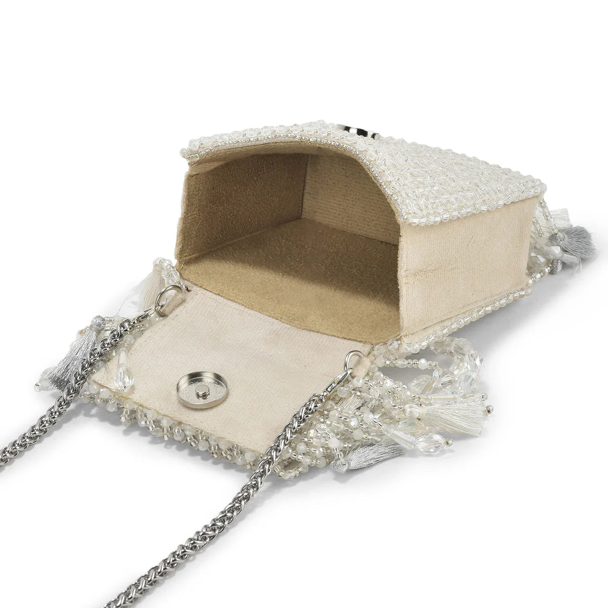 Daphne Crystal Bag-White