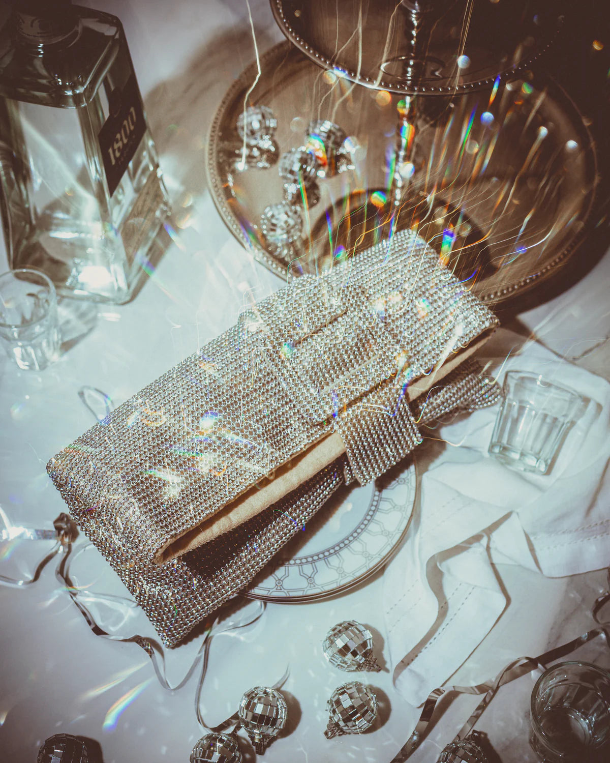 Zooni Sparkle Clutch - Silver