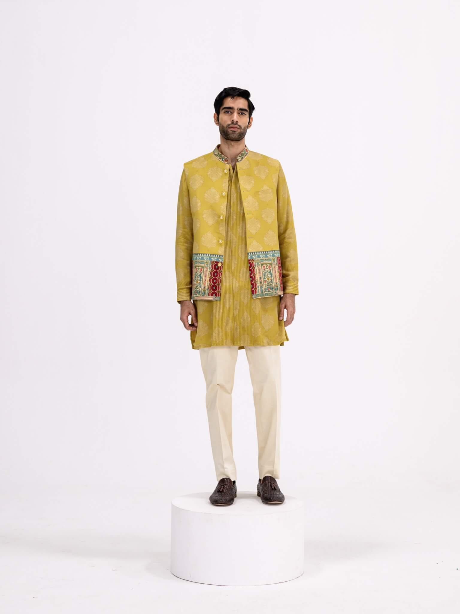 Rang 2.0 Mustard Pintuck Kurta Bandi Set