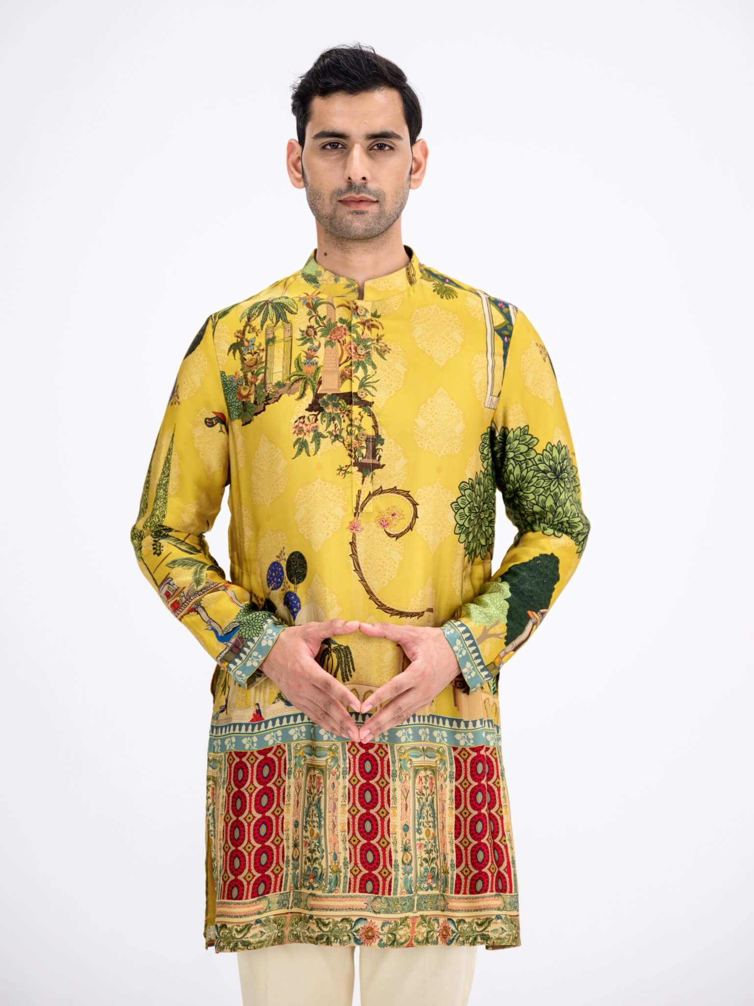 Rang 2.0 Mustard Mughal Garden Kurta Set