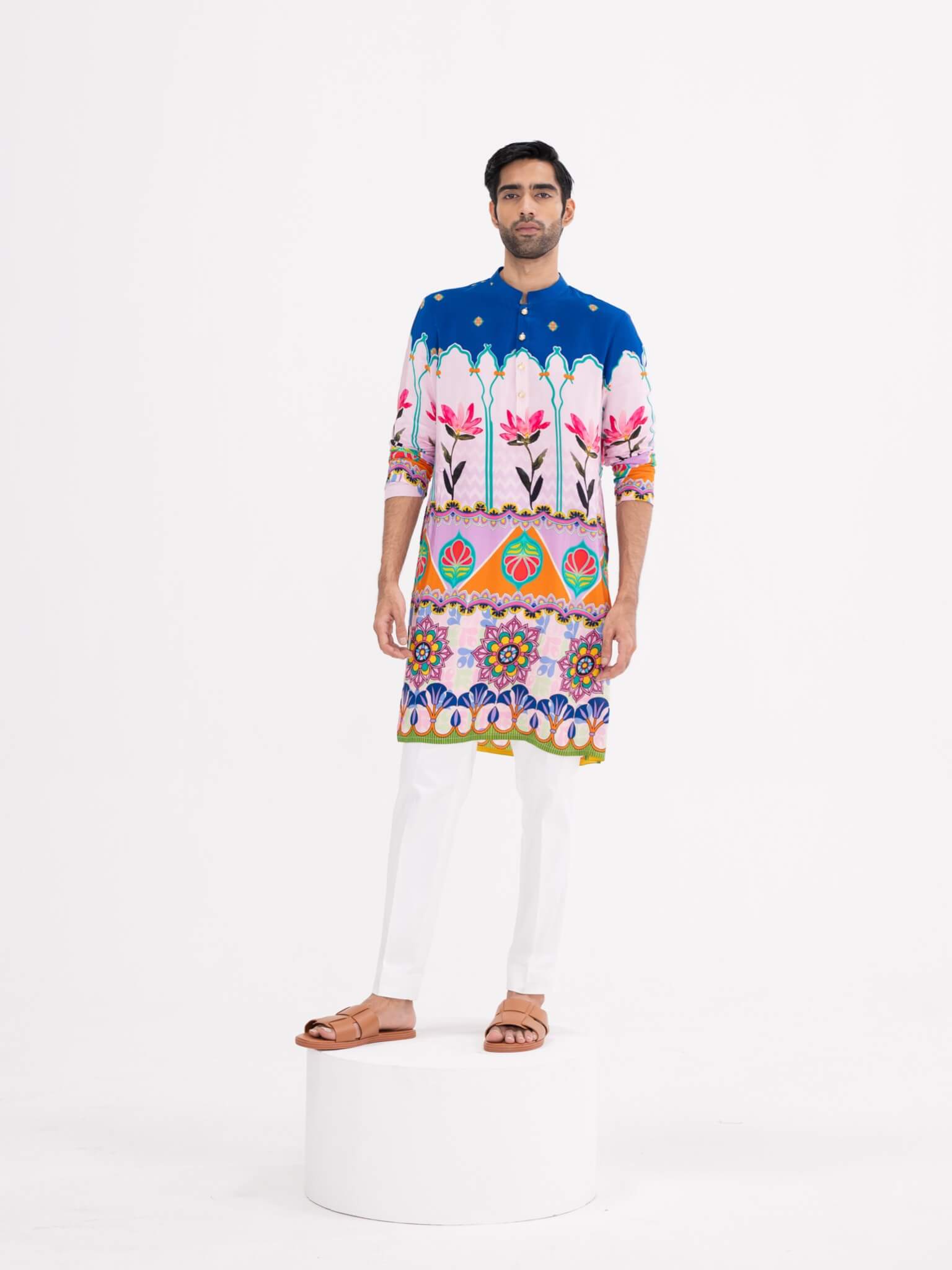 Rang 2.0 Blue Lotus Kurta With White Pants