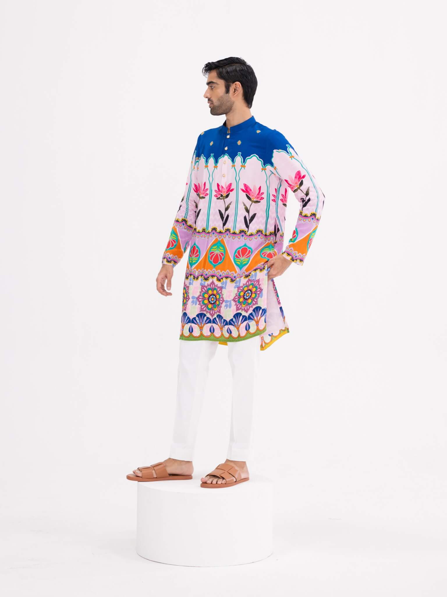 Rang 2.0 Blue Lotus Kurta With White Pants