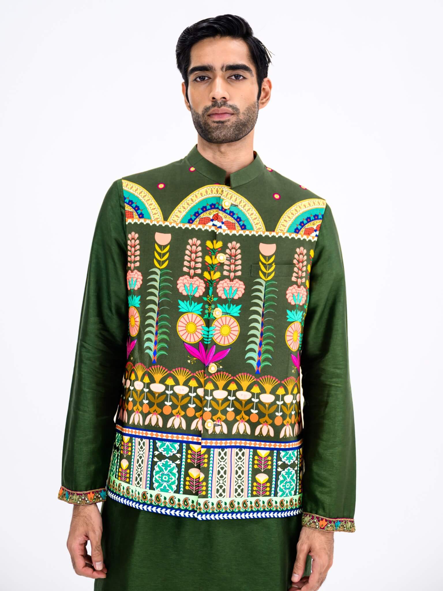 Rang 2.0 Green Kurta Bundi Set