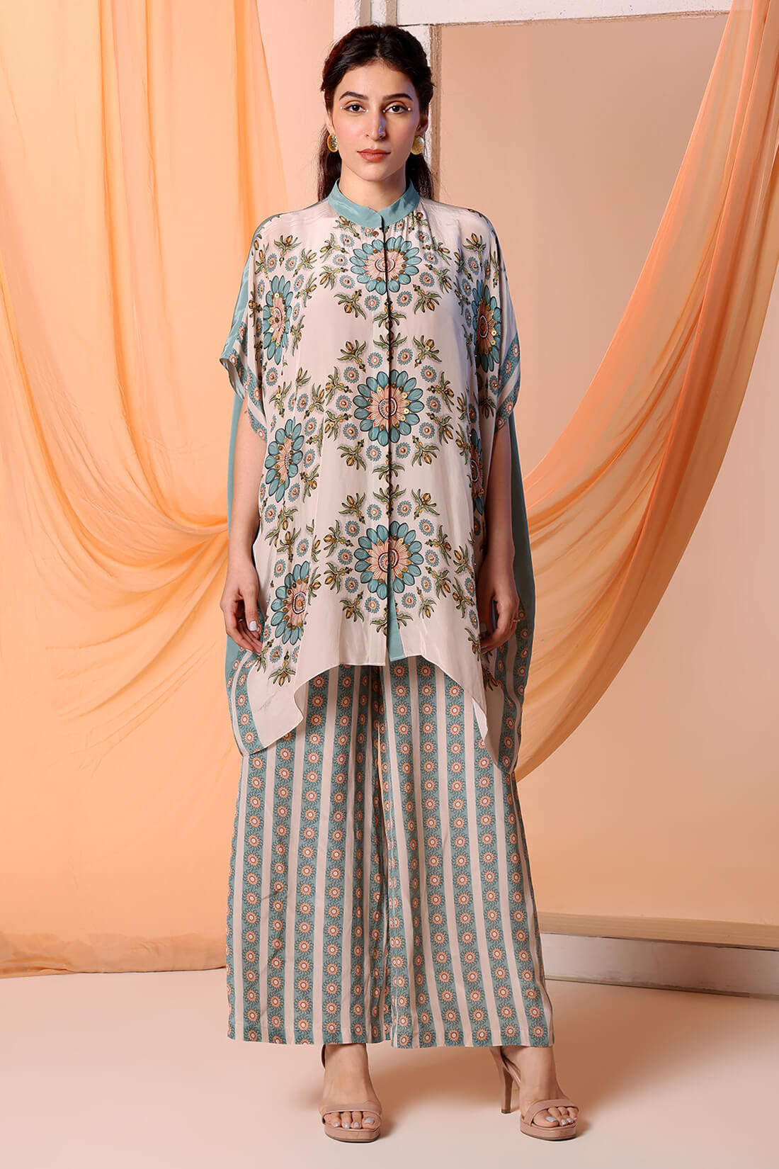 Eraya Embellished kaftan Shirt Set