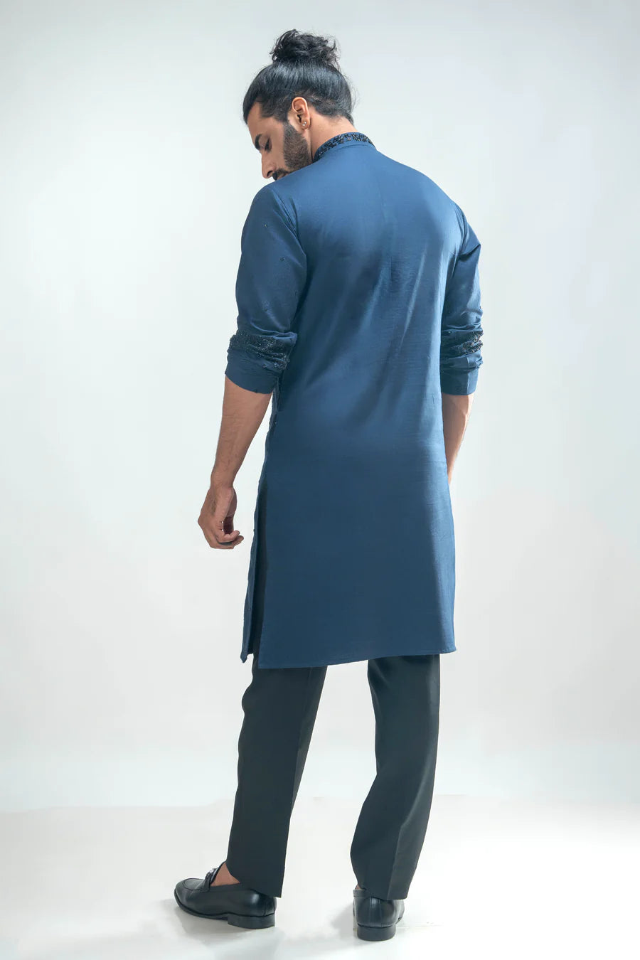 Navy Embroidered Kurta