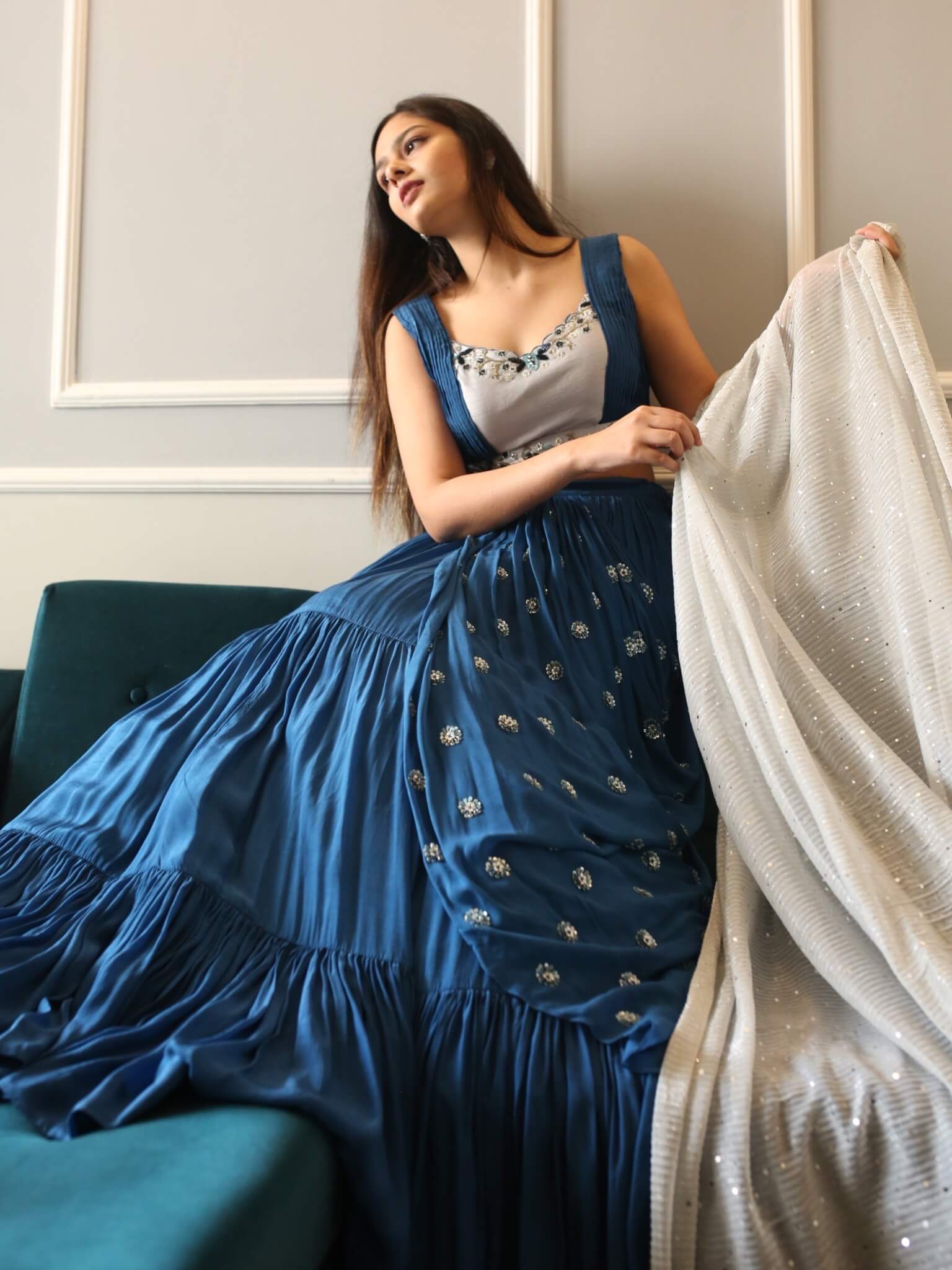 Royal Blue Heavy Designer Mirror Work Lehenga Choli - Indian Heavy Anarkali  Lehenga Gowns Sharara Sarees Pakistani Dresses in USA/UK/Canada/UAE -  IndiaBoulevard